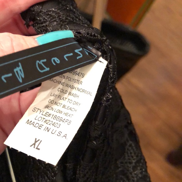 LACE SKIRT LONG BLACK MAXI XL SOFT STRETCHY FABRIC SELF LINING ‘ASHLEY BLUE’ NEW - Picture 4 of 5